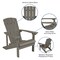 Flash Furniture LT Gray Adirondack Chairs with Gray Cushions, 2PK 2-JJ-C14501-CSNGY-LTG-GG - alternate 5